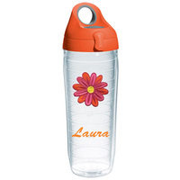 Orange and Pink Daisy Personalized Tervis Water Bottle