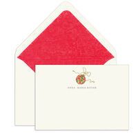 Elegant Note Cards with Engraved Christmas Ornament