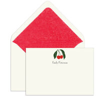 Elegant Note Cards with Engraved Cherries