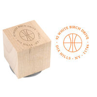 Basketball Wood Block Rubber Stamp