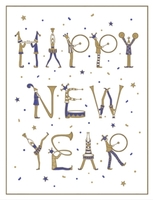 Embossed Happy New Year Holiday Cards