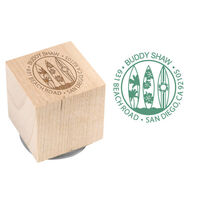 Surfs Up Wood Block Rubber Stamp