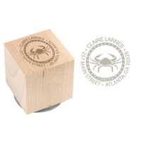 Cancer Crab Wood Block Rubber Stamp