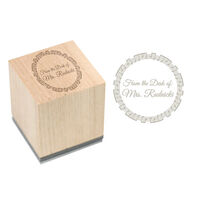 Musical Circle Wood Block Rubber Stamp