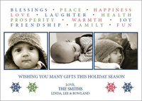 Many Wishes Multi Photo Holiday Cards