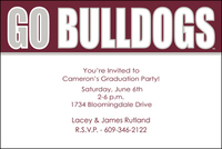 Mississippi State Go Bulldogs Invitations