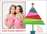 Geometric Tree Holiday Photo Cards