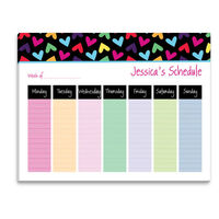 Rainbow Hearts Weekly Schedule Pad
