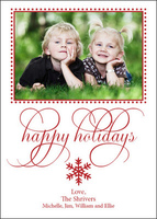 Red Dot Border with Snowflake Photo Cards