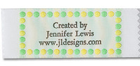 Yellow and Green Dot Sew-On Clothing Name Labels