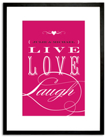Live, Love, Laugh in Pink Personalized Print