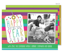 Festive Color Bands Photo Holiday Cards