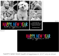 Happy New Year Rainbow 5-Photo Holiday Cards