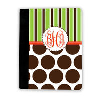 Chocolate Dots and Lime Stripes iPad Cover