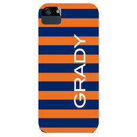 Orange & Blue Rugby Stripe iPhone Hard Case
