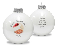 Baby Photo Ornament with Your Text Choice