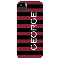 Black & Garnet Rugby Stripe iPhone Hard Case