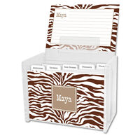 Chocolate Zebra Recipe Box and Recipe Cards