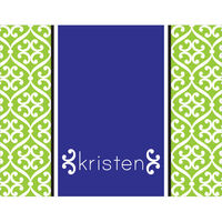 Meadow Green and Blue Band Foldover Note Cards