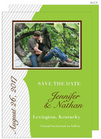 Modern Green and Gray Photo Save the Date Announcements