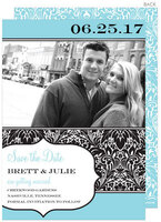 Modern Damask Photo Save the Date Announcements