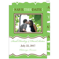 Green Band Photo Save the Date Announcements
