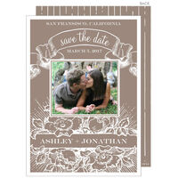 Vintage Taupe Photo Save the Date Announcements
