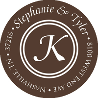 Simply Classic Brown Round Address Labels