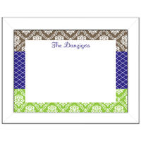 Brown and Green Toile Dry Erase Magnetic Board