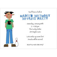 The Bowling Boy Birthday Invitations