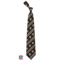 Oakland Raiders Cambridge Striped Silk Necktie