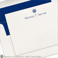 Captain's Wheel Letterpress Flat Note Cards