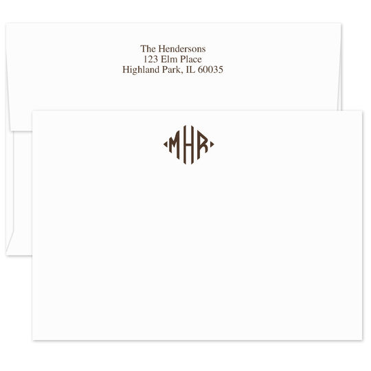 Personalized Jumbo Flat Note Cards with Monogram