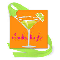 Margarita Glass Gift Tags with Attached Ribbon