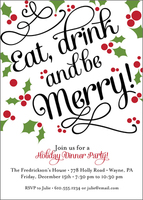 Eat. Drink and Be Merry Party Invitations