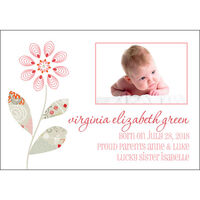 Patterned Flower Photo Announcements