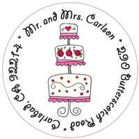 Wedding Cake Round Address Labels