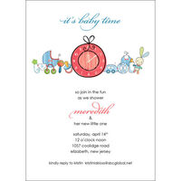 Red Baby Time Shower Invitations