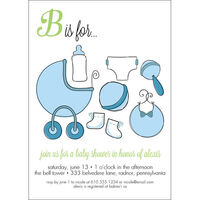 B is for Baby Boy Shower Invitations