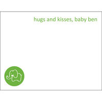 Green Elephant Flat Note Cards