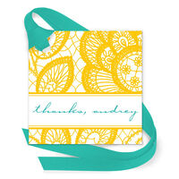 Lacy Marigold Gift Tags with Attached Ribbon
