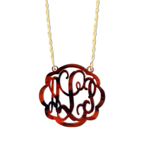 Acrylic Flourish Monogram Necklace