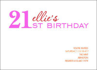 Pink 21st Birthday Milestone Invitations