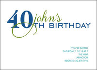 Blue 40th Birthday Milestone Invitations