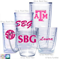 Texas A&M University Personalized Neon Pink Tumblers