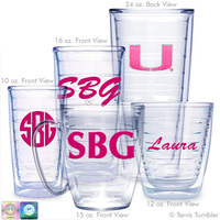 University of Miami Personalized Neon Pink Tumblers