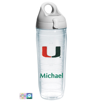 University of Miami Personalized Chenille Water Bottle