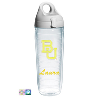 Baylor University Personalized Neon Yellow Chenille Water Bottle