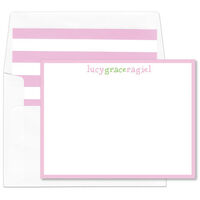 Light Pink Border Flat Note Cards