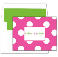 Shocking Pink Spots Foldover Note Cards